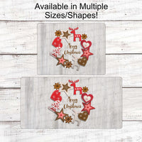 Merry Christmas Patchwork Cutouts Sign