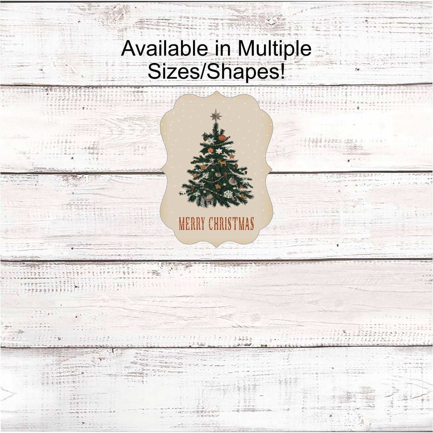 Vintage Merry Christmas Tree Sign