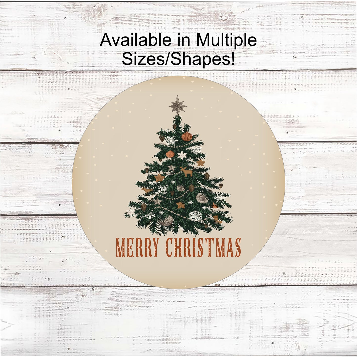 Vintage Merry Christmas Tree Sign
