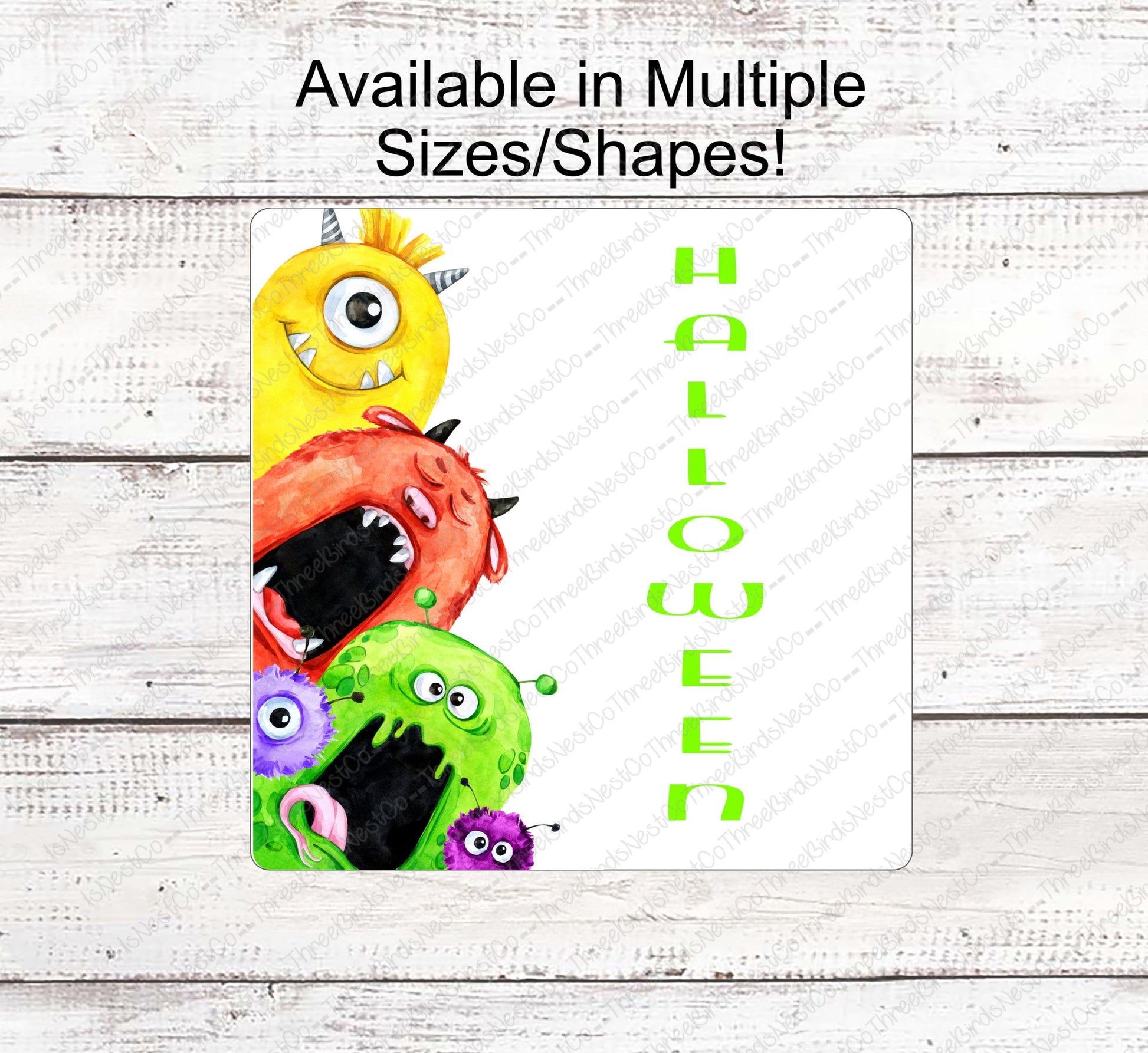 Halloween Signs - Halloween Monster Sign - Cute Monsters - Halloween Wreath Signs - Halloween Wreath Attachments - Halloween Decor