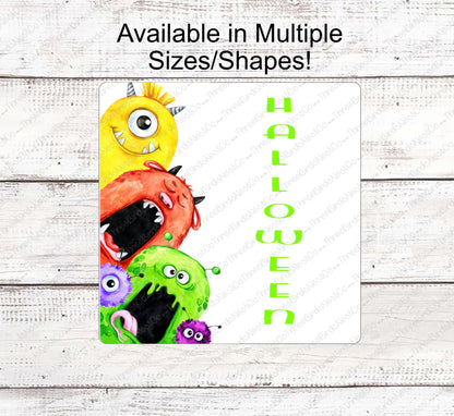 Halloween Signs - Halloween Monster Sign - Cute Monsters - Halloween Wreath Signs - Halloween Wreath Attachments - Halloween Decor
