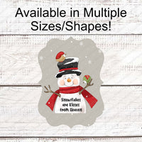 Christmas Wreath Signs - Winter Wreath Signs - Winter Wishes - Snowflake Kisses - Let it Snow Sign - Snowman Sign - Snowflake Sign