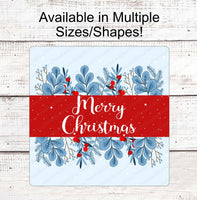 
              Christmas Wreath Signs - Christmas Signs - Blue Christmas Sign - Merry Christmas Signs
            