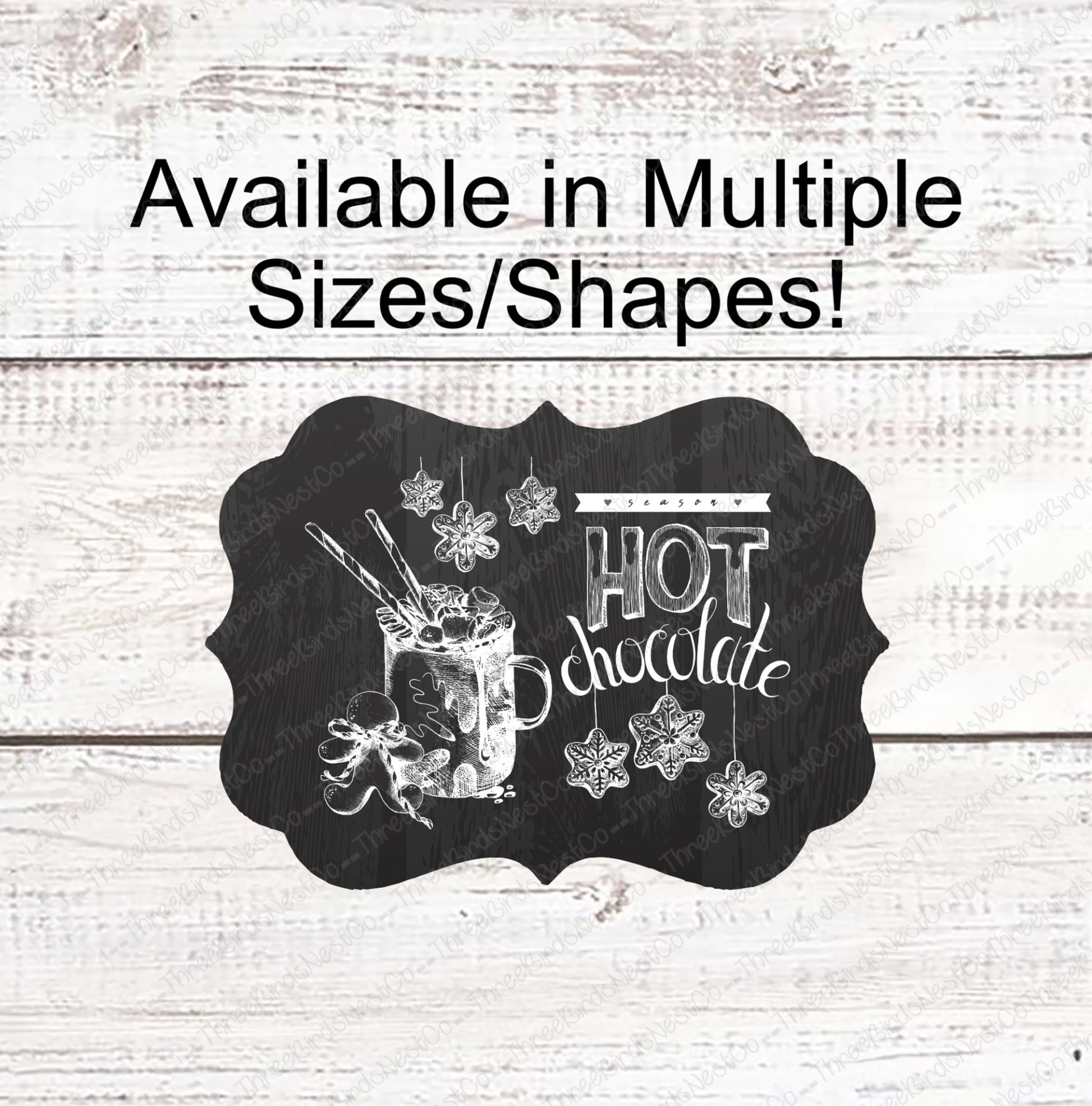 Christmas Wreath Sign - Gingerbread Man Sign - Winter Wreath Signs - Cocoa Sign - Hot Chocolate Sign - Chalkboard Sign