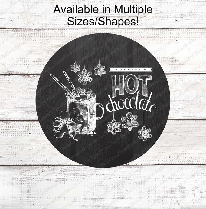 Christmas Wreath Sign - Gingerbread Man Sign - Winter Wreath Signs - Cocoa Sign - Hot Chocolate Sign - Chalkboard Sign