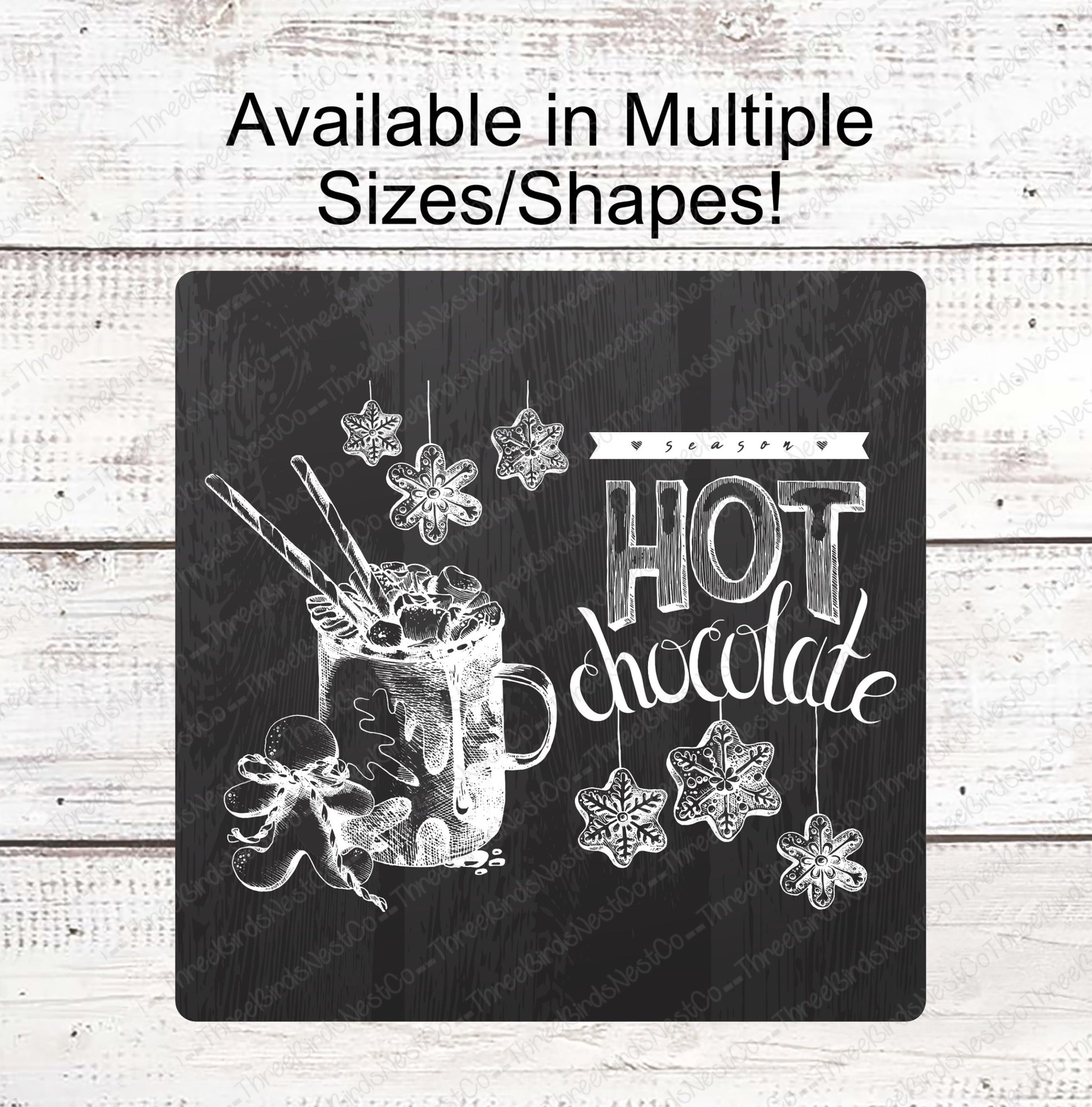 Christmas Wreath Sign - Gingerbread Man Sign - Winter Wreath Signs - Cocoa Sign - Hot Chocolate Sign - Chalkboard Sign
