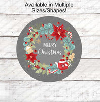 
              Christmas Wreath Signs - Christmas Signs - Merry Christmas Signs - Poinsettia Sign - Gingerbread Sign - Candy Cane Sign
            