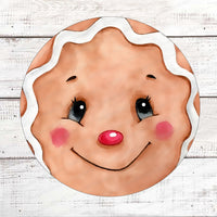 Christmas Wreath Sign - Gingerbread Man Sign - Gingerbread Face - Gingerbread Man Face