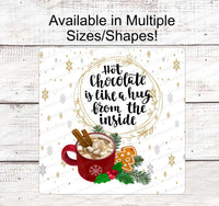 
              Christmas Wreath Sign - Gingerbread Man Sign - Winter Wreath Signs - Cocoa Sign - Hot Chocolate Sign
            