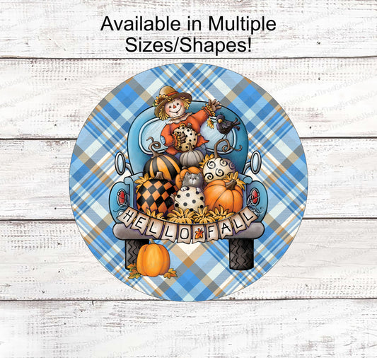 Fall Wreath Signs - Scarecrow Sign - Crow Sign - Old Truck Sign - Thanksgiving Sign - Hello Fall Sign - Autumn Sign - Fall Pumpkin