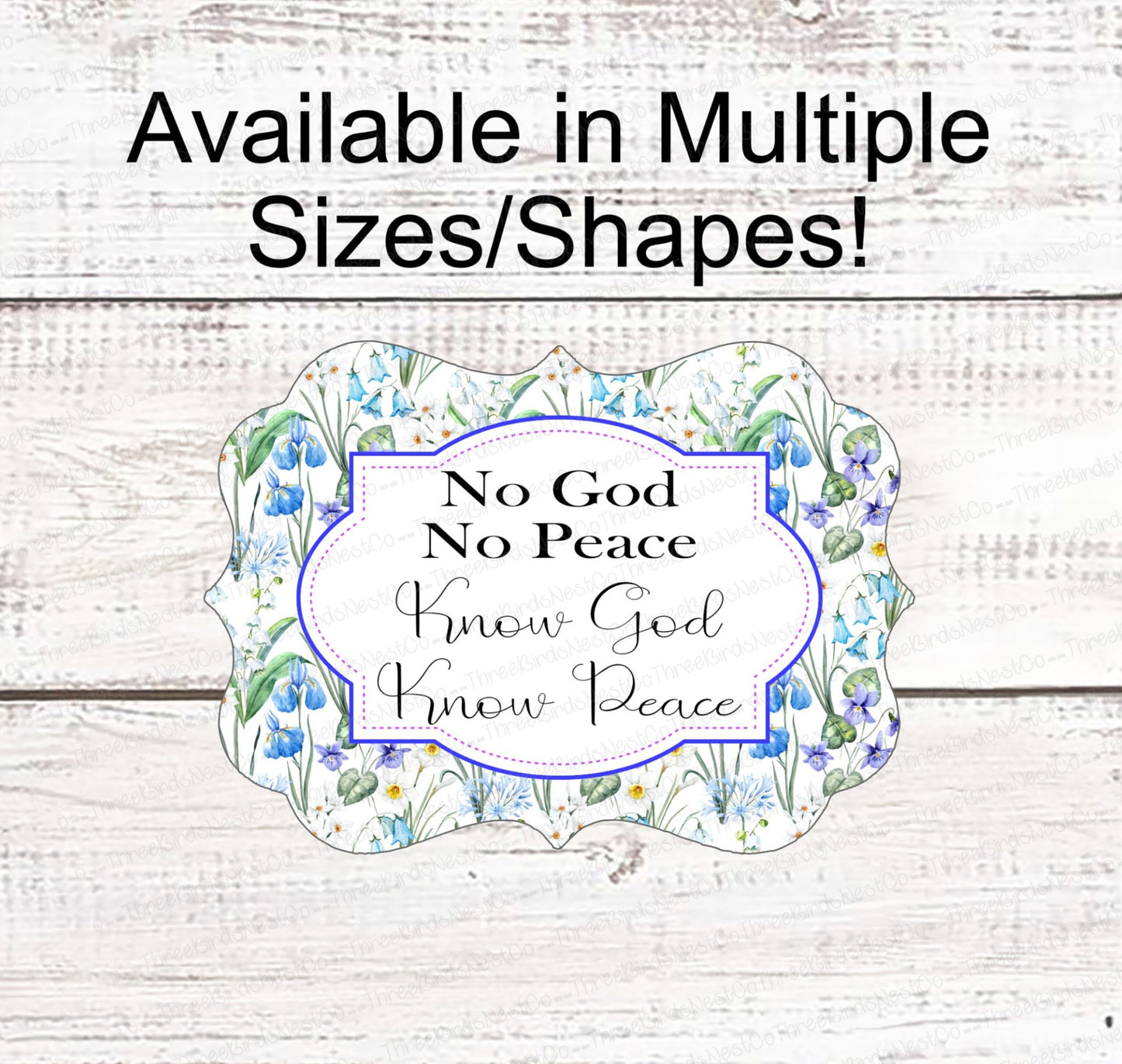 God Sign - Religious Wreath Signs - Christian Wreath Sign - Floral Wreath Sign - Jesus Signs - Easter Wreath Signs