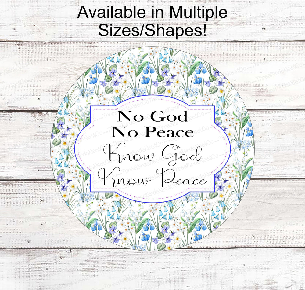 God Sign - Religious Wreath Signs - Christian Wreath Sign - Floral Wreath Sign - Jesus Signs - Easter Wreath Signs
