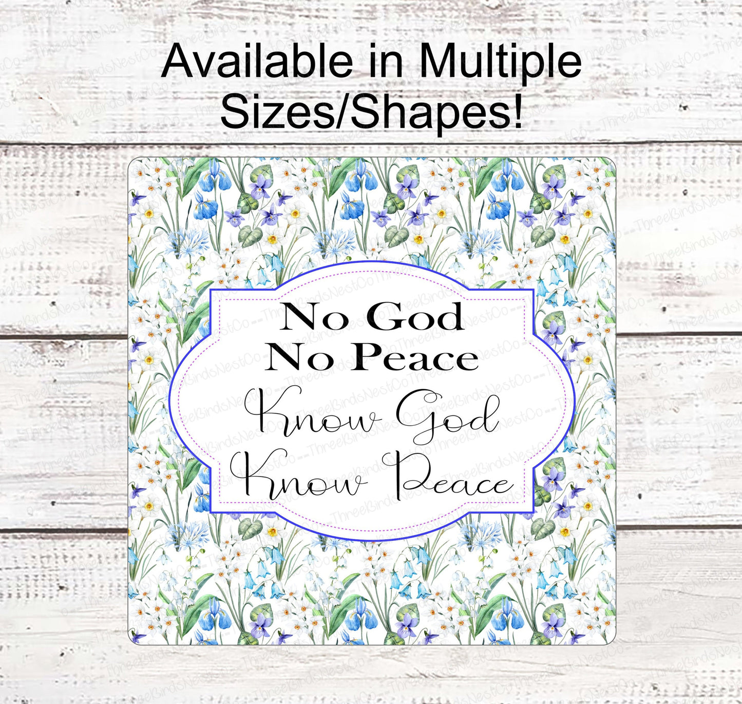 God Sign - Religious Wreath Signs - Christian Wreath Sign - Floral Wreath Sign - Jesus Signs - Easter Wreath Signs