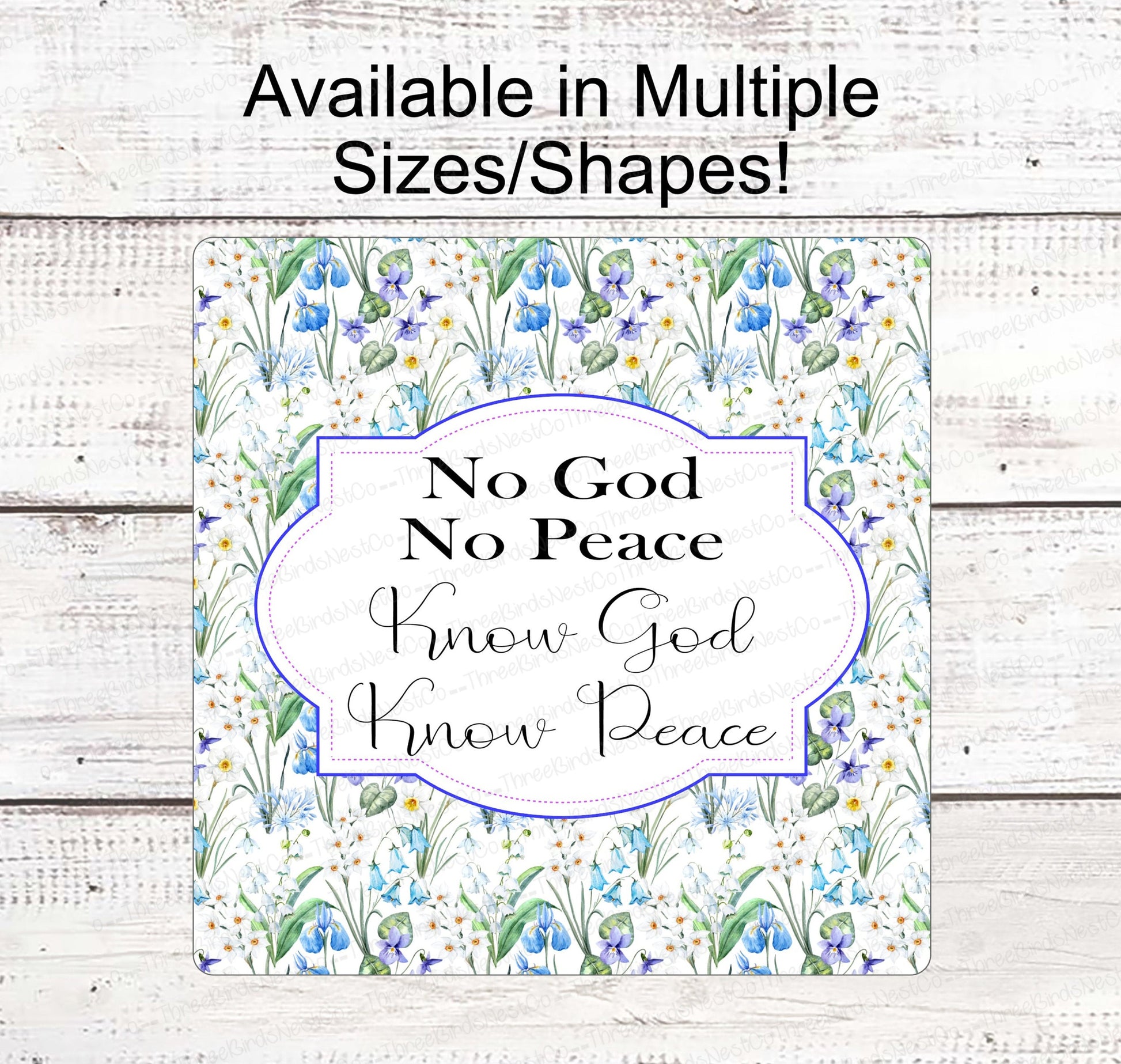 God Sign - Religious Wreath Signs - Christian Wreath Sign - Floral Wreath Sign - Jesus Signs - Easter Wreath Signs