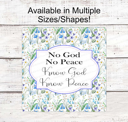 God Sign - Religious Wreath Signs - Christian Wreath Sign - Floral Wreath Sign - Jesus Signs - Easter Wreath Signs