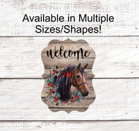 
              Christmas Horse - Farm Life Sign - Horse Sign - Horse Welcome Sign - Horse Wreath Signs - Farmhouse Wreath Sign - Christmas Wreath Sign
            