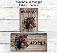 
              Christmas Horse - Farm Life Sign - Horse Sign - Horse Welcome Sign - Horse Wreath Signs - Farmhouse Wreath Sign - Christmas Wreath Sign
            