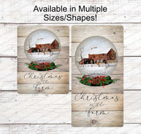 
              Farmhouse Christmas Signs - Christmas Wreath Sign - Snowglobe Sign - Farmhouse Sign - Barn Sign - Christmas Barn Sign
            