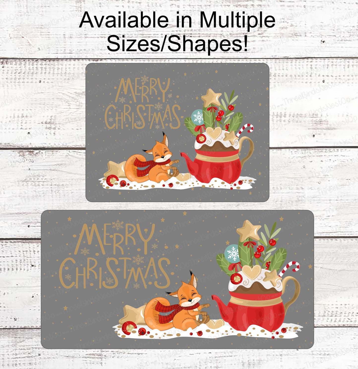 Christmas Wreath Signs - Fox Sign - Merry Christmas Signs - Christmas Fox - Fox Wreath Sign