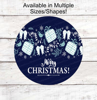 
              Christmas Wreath Signs - Christmas Gift Sign - Winter Welcome Sign - Christmas Signs - Winter Sign - Snowflakes Sign
            