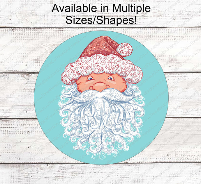 Christmas Wreath Signs - Santa Signs - Christmas Signs - Santa Face Sign