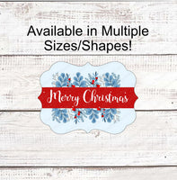 
              Christmas Wreath Signs - Christmas Signs - Blue Christmas Sign - Merry Christmas Signs
            