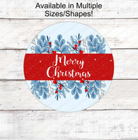 
              Christmas Wreath Signs - Christmas Signs - Blue Christmas Sign - Merry Christmas Signs
            