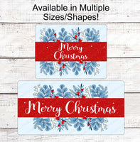 
              Christmas Wreath Signs - Christmas Signs - Blue Christmas Sign - Merry Christmas Signs
            