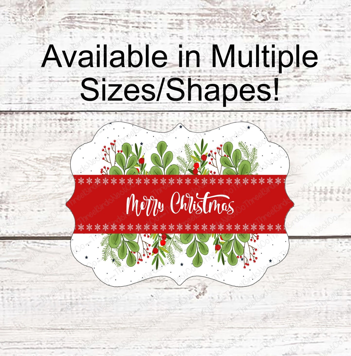 Christmas Wreath Signs - Christmas Signs - Merry Christmas Signs - Snowflake Sign