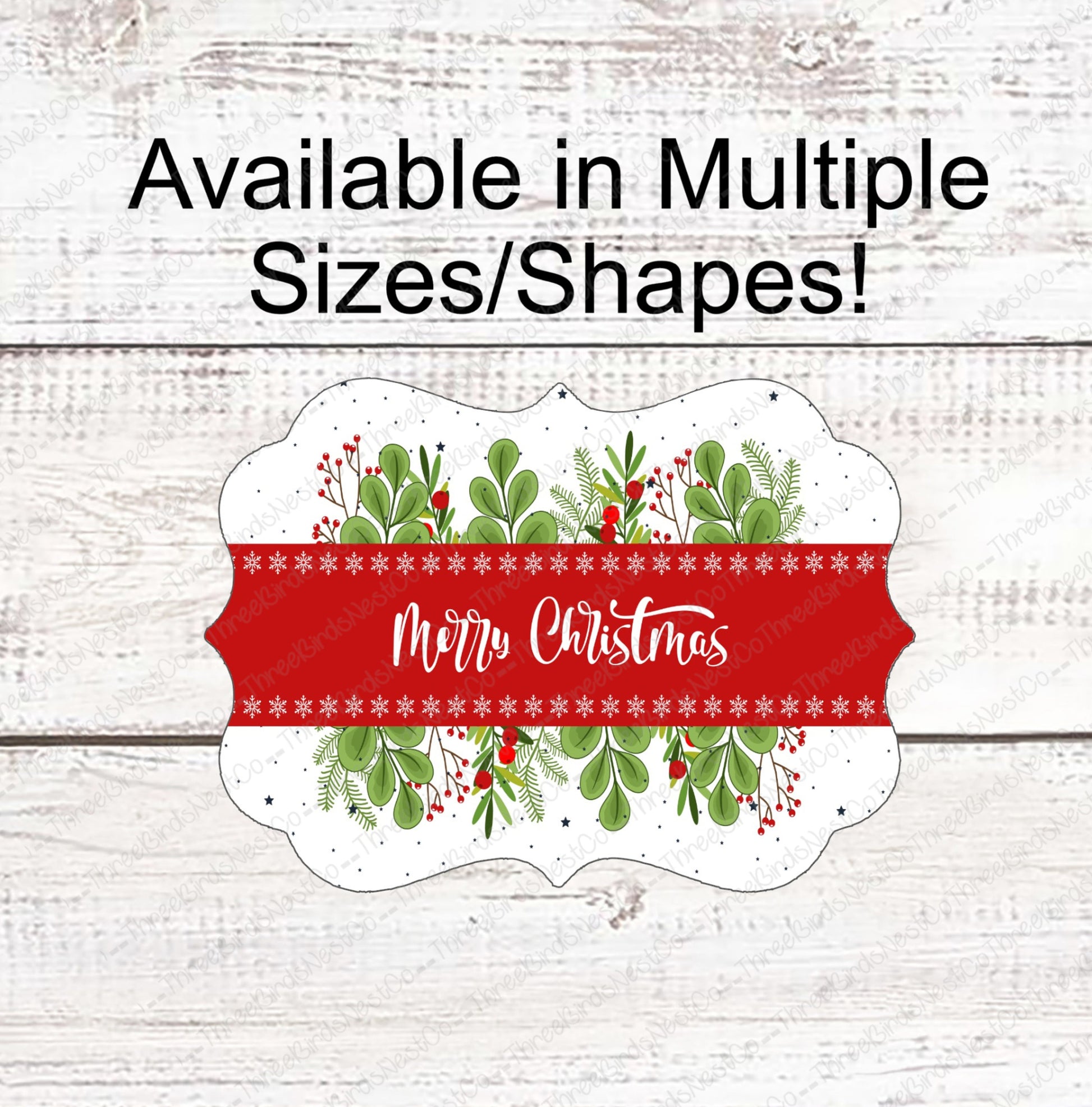 Christmas Wreath Signs - Christmas Signs - Merry Christmas Signs - Snowflake Sign
