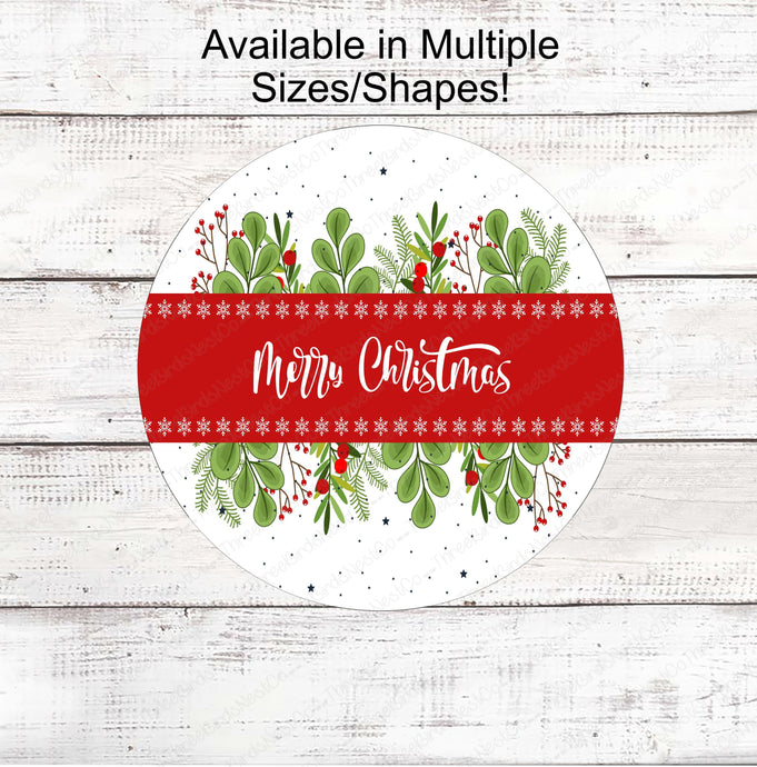 Christmas Wreath Signs - Christmas Signs - Merry Christmas Signs - Snowflake Sign