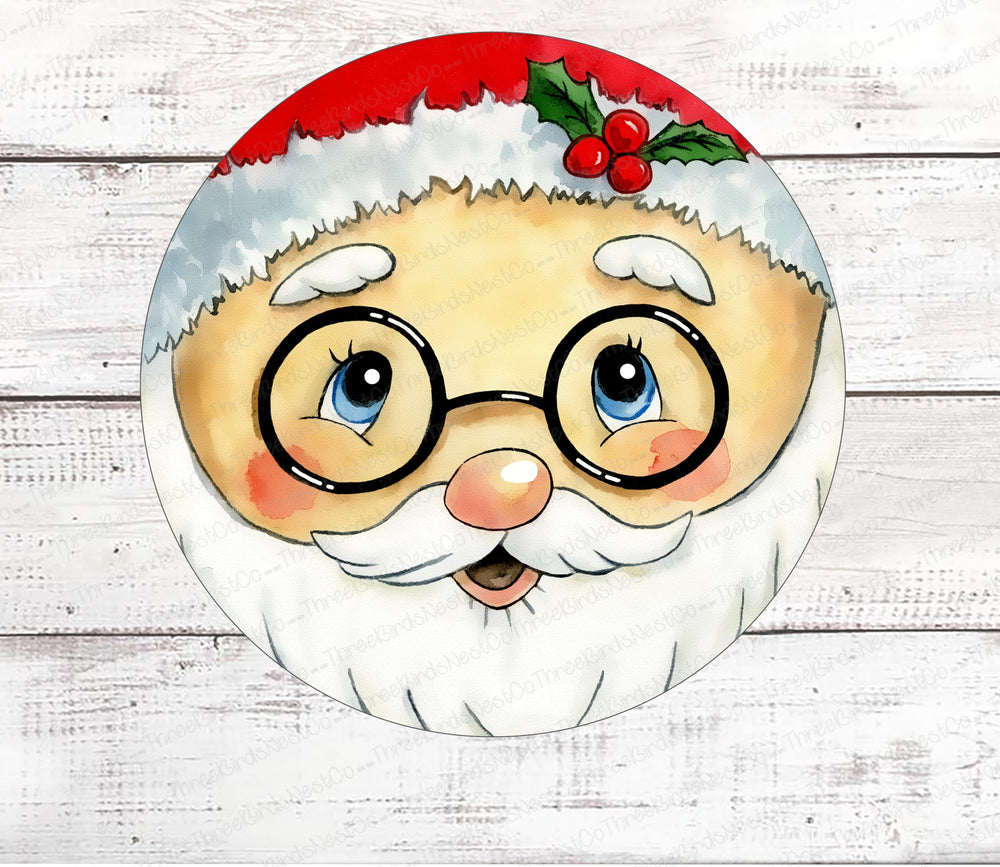 Christmas Wreath Signs - Santa Signs - Santa Face - Primitive Santa