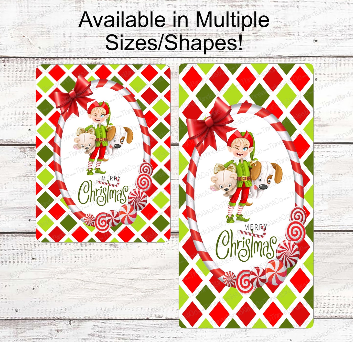 Elf Surveillance Sign - Christmas Wreath Signs - Christmas Elf Sign - Candy Cane Sign - Christmas Signs - Merry Christmas Sign