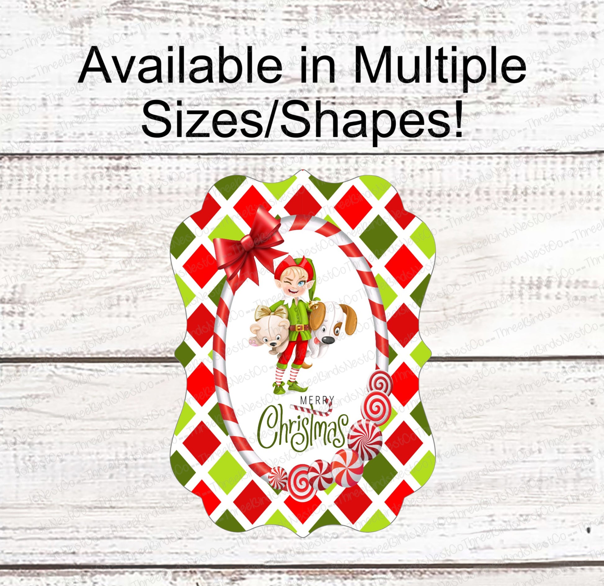 Elf Surveillance Sign - Christmas Wreath Signs - Christmas Elf Sign - Candy Cane Sign - Christmas Signs - Merry Christmas Sign