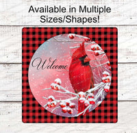 
              Christmas Wreath Signs - Cardinal Wreath Sign - Winter Welcome Sign - Christmas Signs - Winter Sign
            