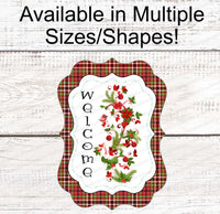 
              Christmas Wreath Signs - Poinsettia Sign - Cardinal Wreath Sign - Winter Welcome Sign - Christmas Signs - Winter Sign
            