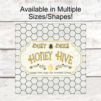 Bee Wreath Signs - Honey Hive Sign - Honey Wreath Sign - Honey Sign - Honey Bee Sign - Bee Wreath - Honeycomb Sign - Bumble Bee Wreath Signs