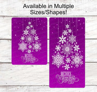 
              Purple Christmas Sign - Christmas Wreath Signs - Purple Christmas Decor - Christmas Signs - Snowflake Sign - Christmas Tree Sign
            