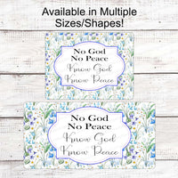 God Sign - Religious Wreath Signs - Christian Wreath Sign - Floral Wreath Sign - Jesus Signs - Easter Wreath Signs
