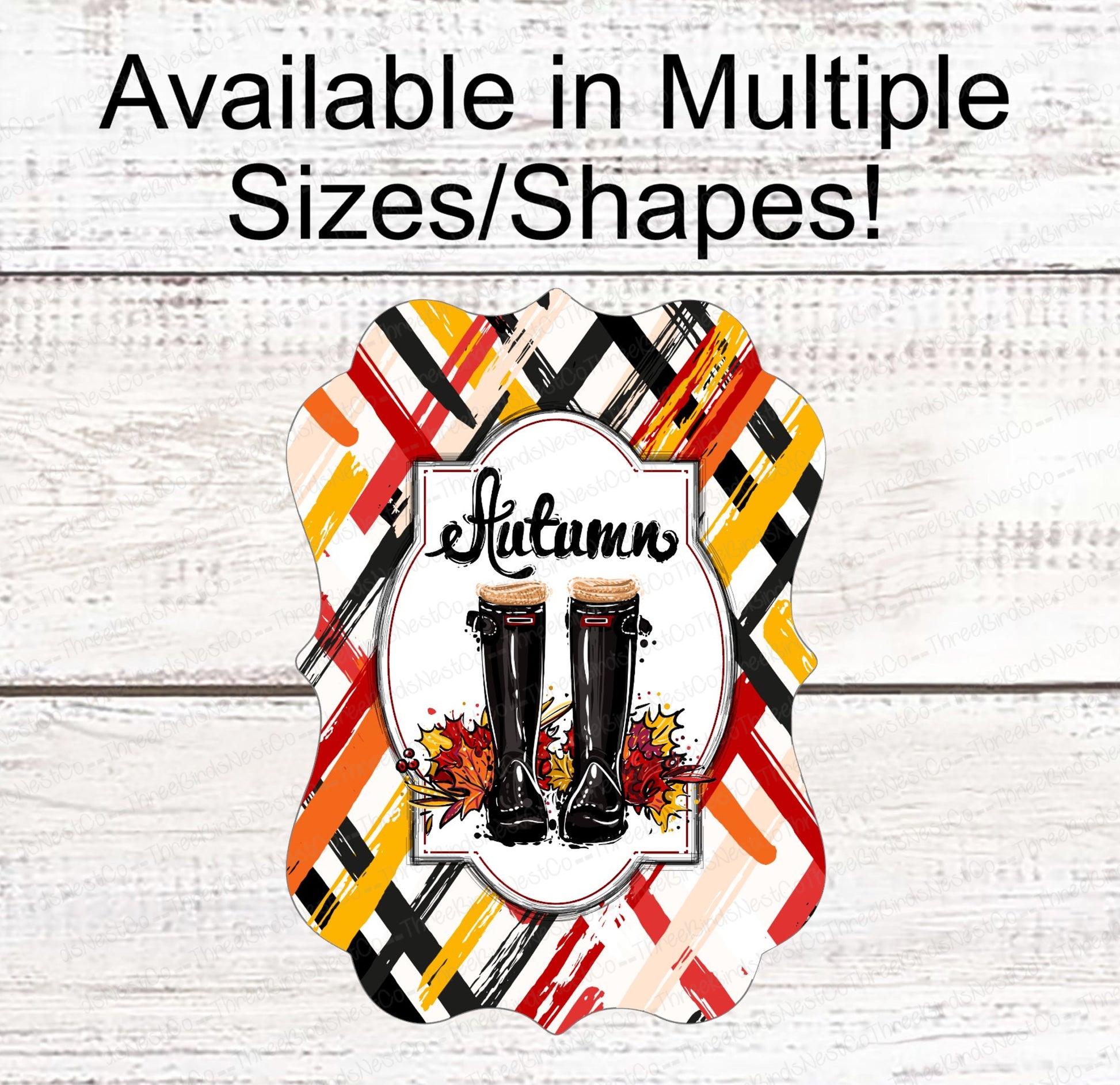 Fall Wreath Sign - Football Sign - Fall Football Sign - Autumn Blessings - Fall Welcome Sign - Boots Sign - Autumn Leaves - Autumn Sign