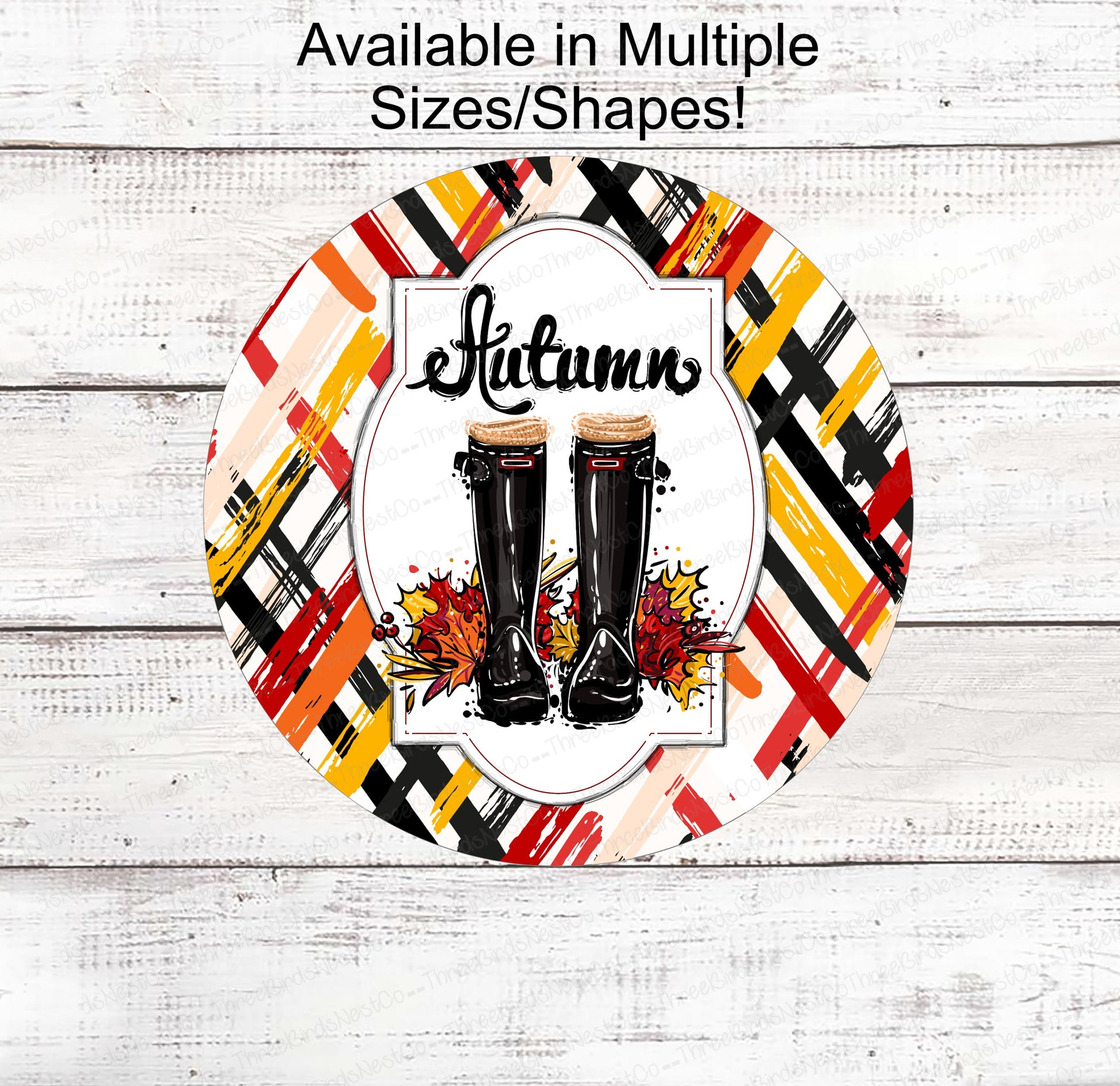 Fall Wreath Sign - Football Sign - Fall Football Sign - Autumn Blessings - Fall Welcome Sign - Boots Sign - Autumn Leaves - Autumn Sign