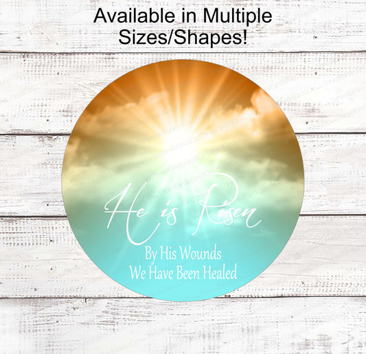 He is Risen Wreath Sign - Sunrise Sign - He is Risen Sign - He is Risen Wreath - Easter Sign - Easter Wreath Signs - Jesus Signs