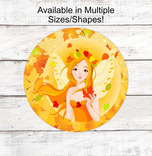 Fall Wreath Sign - Fall Fairy - Fairy Sign - Fall Fairy Sign