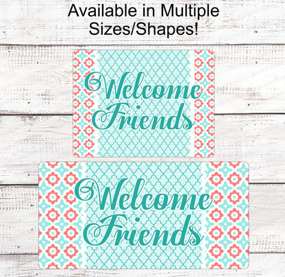Beach Wreath Sign - Welcome Wreath Sign - Welcome Friends Sign - Beach Color Palette - Beach Welcome Sign - Welcome Beach Sign