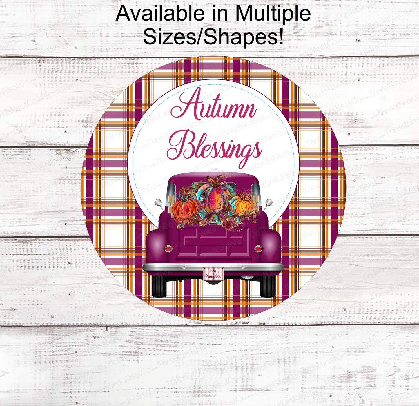 Fall Welcome Sign - Happy Fall Sign - Pumpkin Truck - Fall Wreath Sign - Pumpkin Sign - Truck Wreath Signs - Hello Autumn - Autumn Blessings