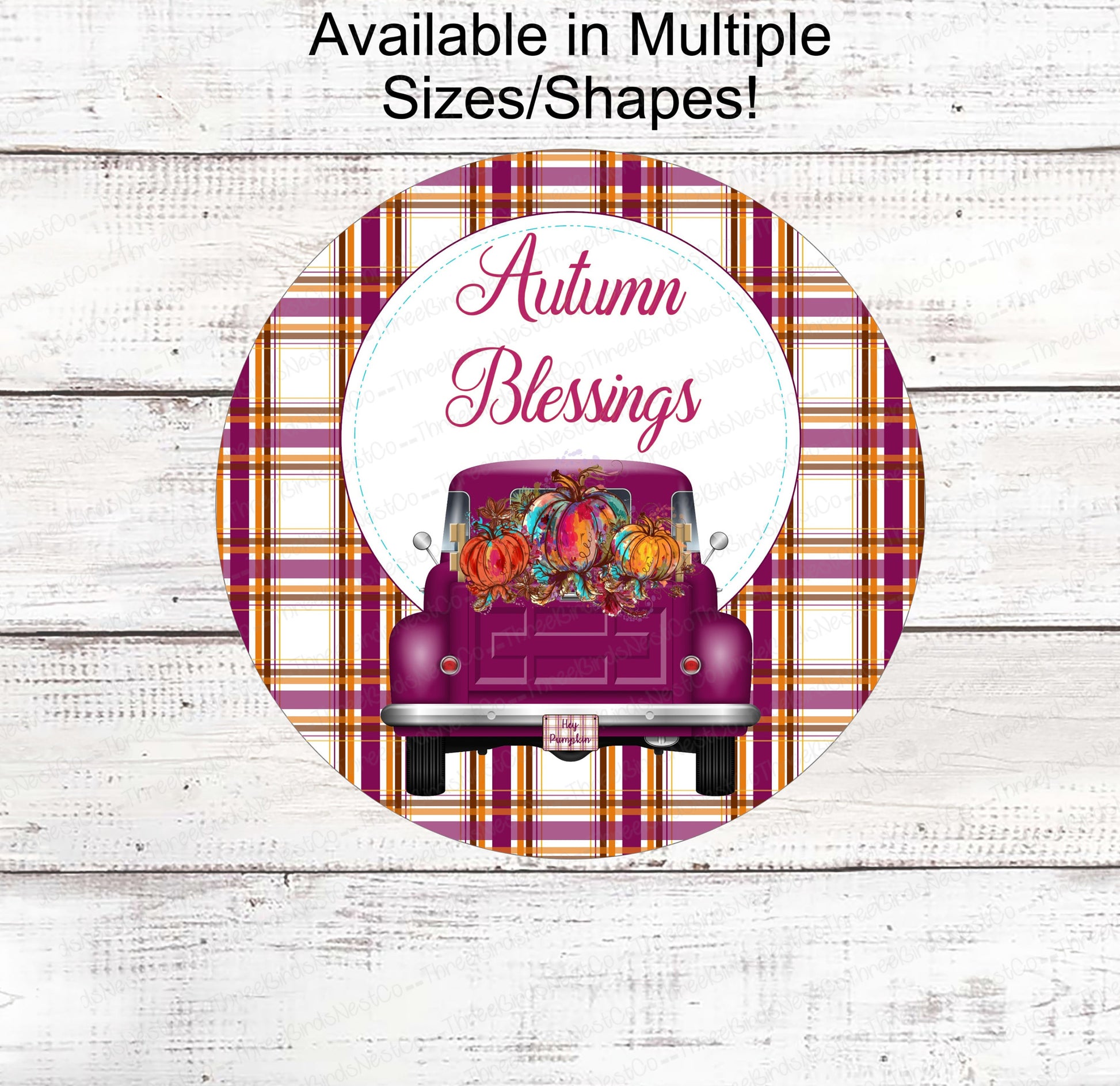 Fall Welcome Sign - Happy Fall Sign - Pumpkin Truck - Fall Wreath Sign - Pumpkin Sign - Truck Wreath Signs - Hello Autumn - Autumn Blessings
