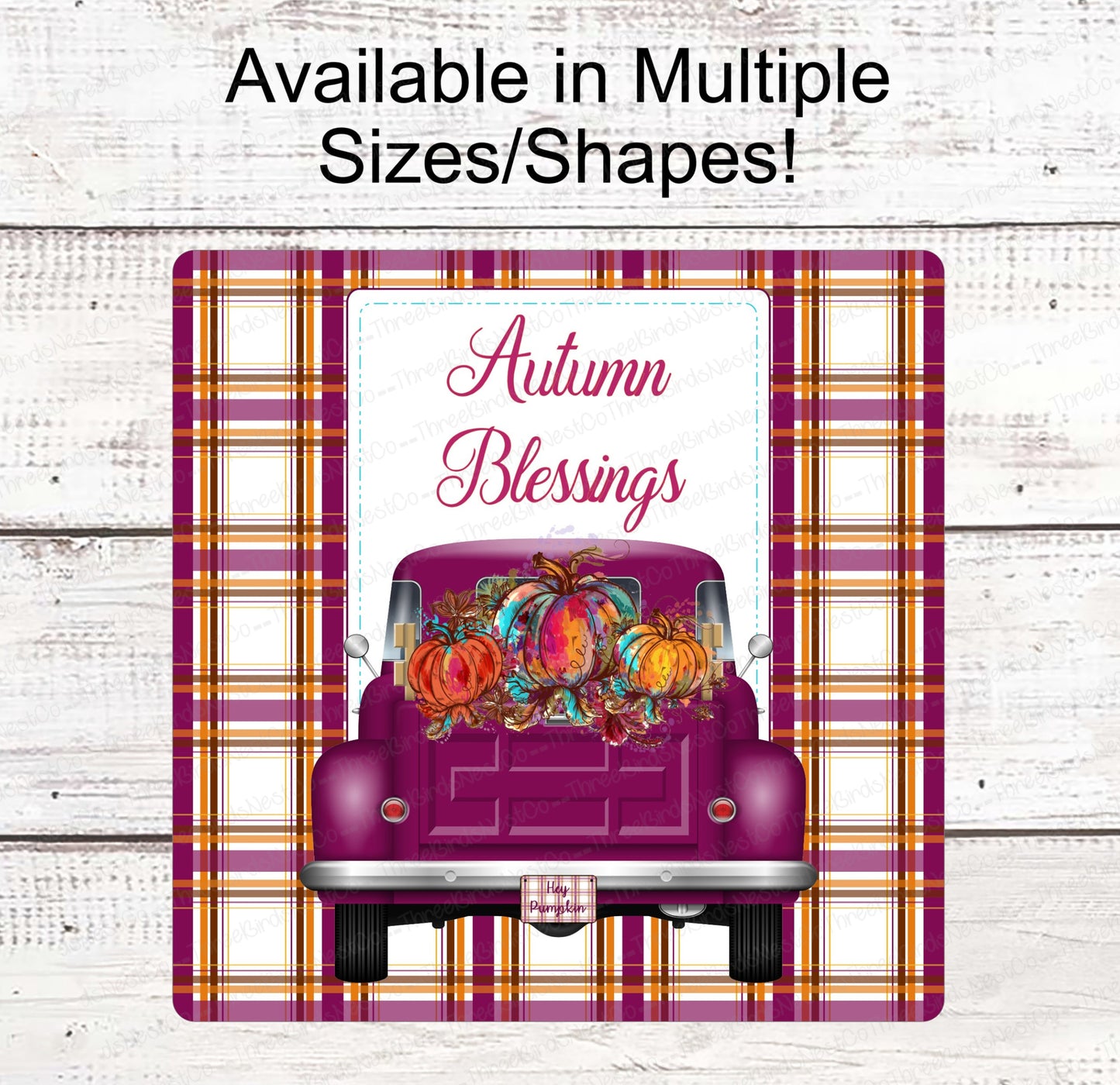 Fall Welcome Sign - Happy Fall Sign - Pumpkin Truck - Fall Wreath Sign - Pumpkin Sign - Truck Wreath Signs - Hello Autumn - Autumn Blessings