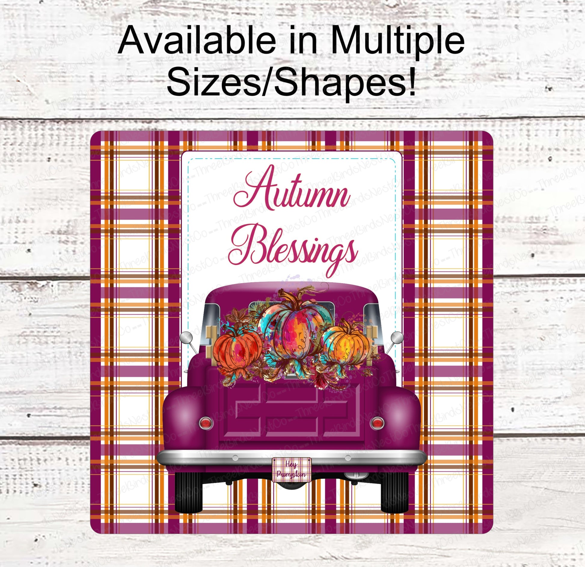 Fall Welcome Sign - Happy Fall Sign - Pumpkin Truck - Fall Wreath Sign - Pumpkin Sign - Truck Wreath Signs - Hello Autumn - Autumn Blessings