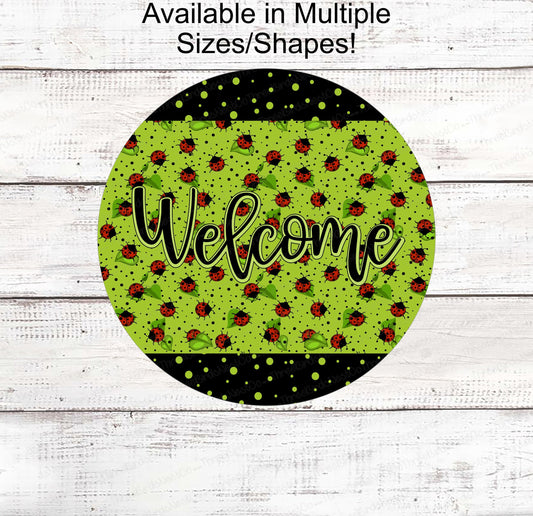 Ladybug Sign - Ladybug Welcome Sign - Wreath Sign - Ladybug Sign - Ladybug Welcome - Ladybug Wreath - Ladybug Welcome Sign - Ladybug Gifts