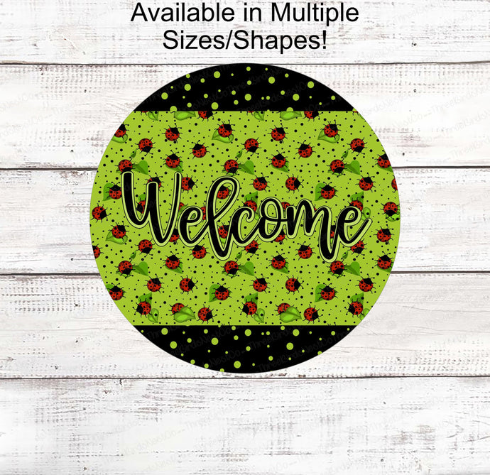 Ladybug Sign - Ladybug Welcome Sign - Wreath Sign - Ladybug Sign - Ladybug Welcome - Ladybug Wreath - Ladybug Welcome Sign - Ladybug Gifts